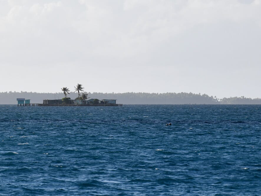 Kora's family Kaoa as seen from Manihiki Lagoon Villas
